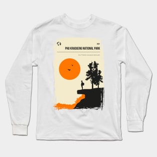 Phu Kradueng National Park Vintage Minimal Travel Poster Long Sleeve T-Shirt